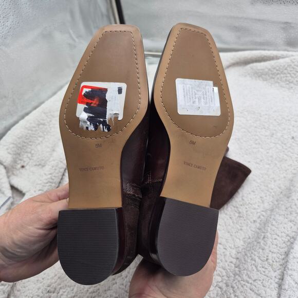 NEW Vince Camuto Librina knee-high boot chocolate brown leather suede size 5 - Picture 6 of 7